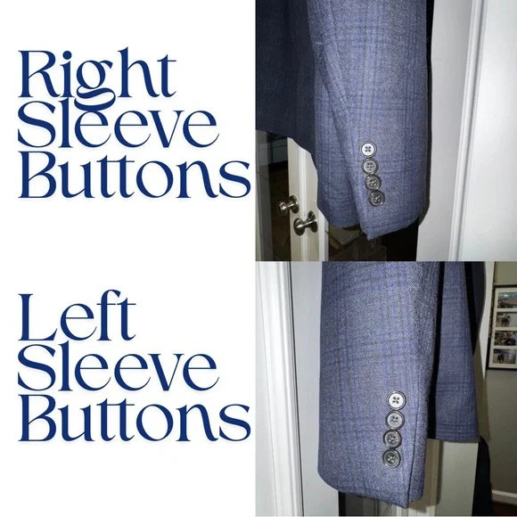 Lauren Ralph Lauren Men’s Gray Blue 100% Wool Blazer Sports Jacket - Picture 4 of 6